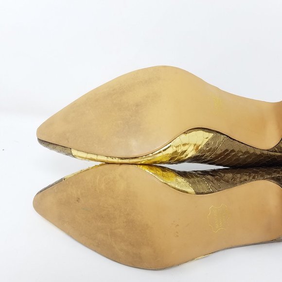 Fredrico shoe MEGAN gold genuine snakeskin VTG 9‎ - Picture 5 of 9